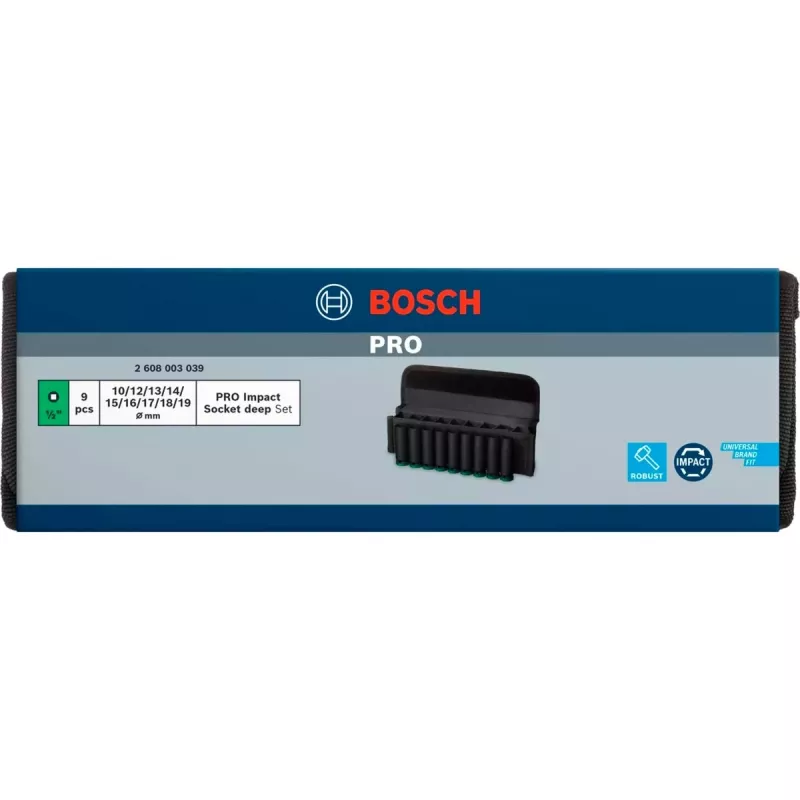 Bosch PRO Conjunto de Chaves de Caixa de Impacto 9 peças 2608003040
