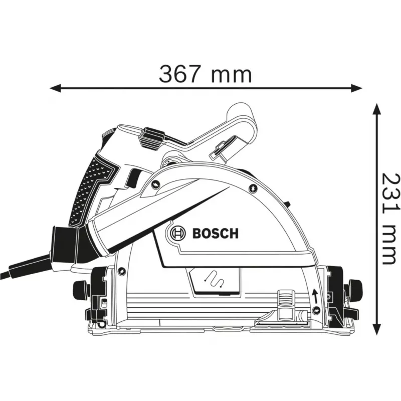 Serra de imersão Bosch Professional GKT 55 GCE com calha de guia FSN 1400, 1400 W, azul, L-BOXX