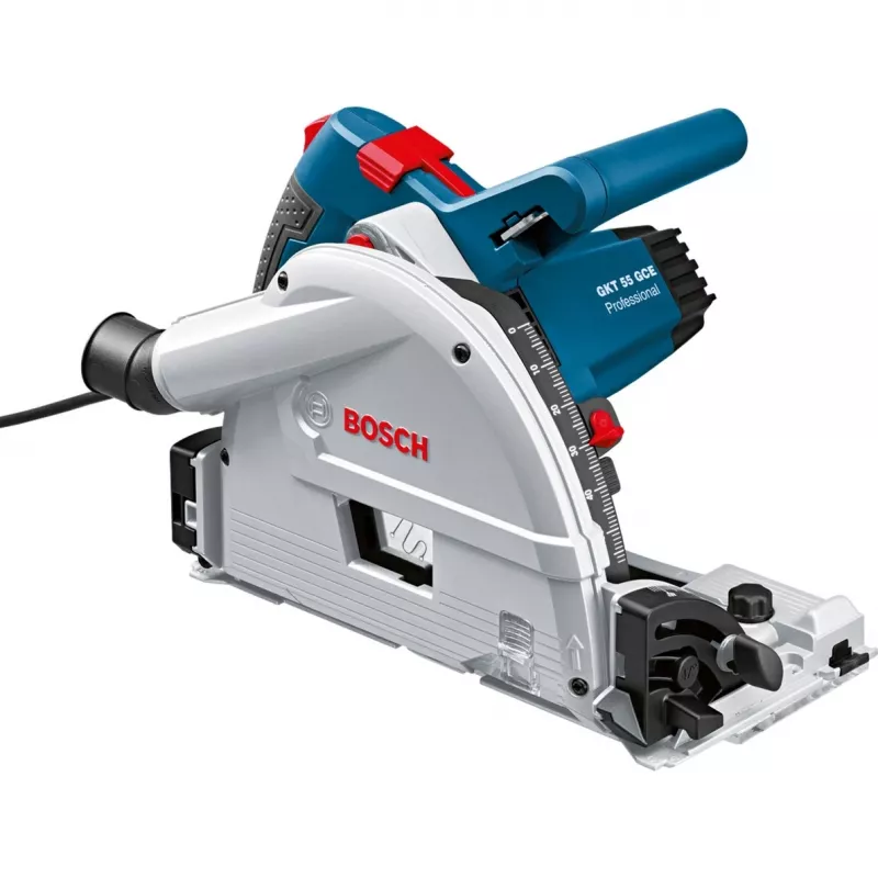 Serra de imersão Bosch Professional GKT 55 GCE com calha de guia FSN 1400, 1400 W, azul, L-BOXX