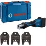 Bosch Professional GPT 18V-32 ferramenta de prensar a bateria, versão Solo, Kit TH, 18V, azul, sem bateria e carregador, 3 maxilas de prensar TH standard, em L-BOXX