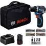 Bosch Professional GSR 12V-32 Berbequim aparafusador sem fio (12V, 2x 2,0 Ah iões de lítio, conjunto de 36 acessórios, bolsa de ferramentas, Azul/Preto)