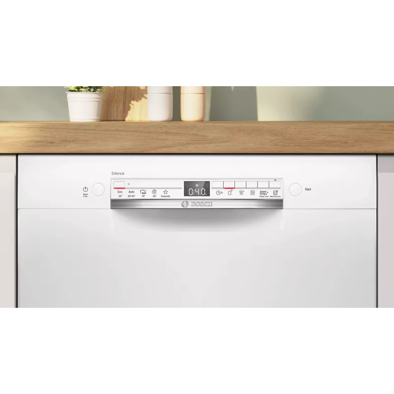 Máquina de lavar loiça de encastrar Bosch SMU2HTW08E, 60 cm, 13 conjuntos, 5 programas, classe de eficiência energética C, AquaStop, branco