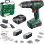BOSCH UniversalImpact 18V aparafusadora de impacto a bateria (verde/preto, 2x1,5 Ah Li-Ion, conjunto de 241 peças)