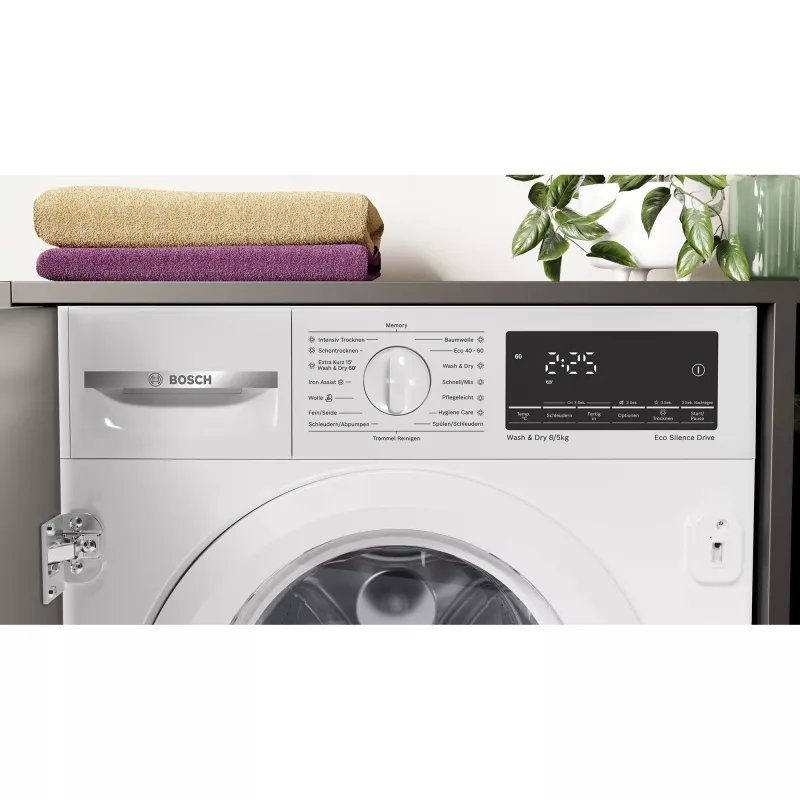 Máquina de lavar e secar encastrável BOSCH WKD28490 Serie 6 (branco)