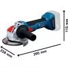 BOSCH X-LOCK Rebarbadora sem fio GWX 18V-8 Professional Solo, 18V, Azul/Preto, 125 mm (sem bateria)