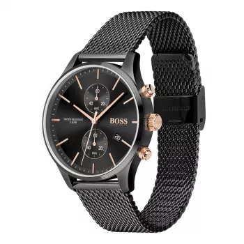 BOSS Hero relógio cronógrafo de quartzo homem 1513811 42 mm aço inoxidável mostrador azul