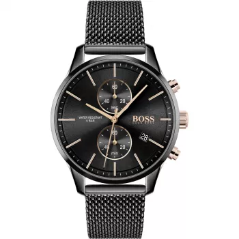 BOSS Hero relógio cronógrafo de quartzo homem 1513811 42 mm aço inoxidável mostrador azul
