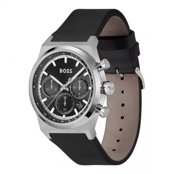BOSS relógio cronógrafo de quartzo de homem Hero 1514218 41mm aço inoxidável mostrador azul