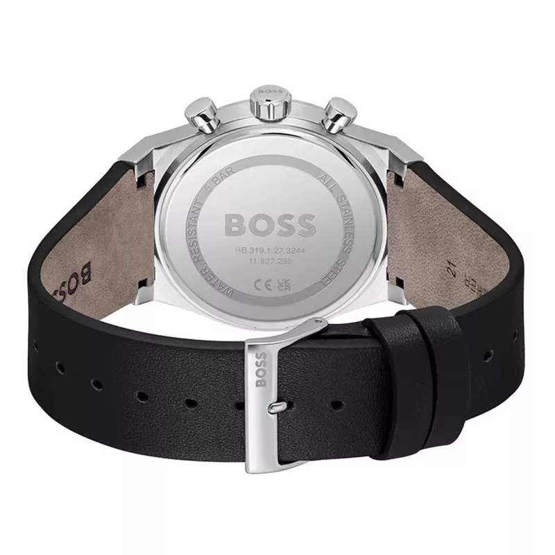 BOSS relógio cronógrafo de quartzo de homem Hero 1514218 41mm aço inoxidável mostrador azul