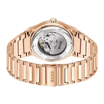 BOSS MAN 1514185 Relógio analógico de quartzo 41mm mostrador preto bracelete de couro