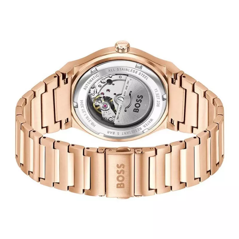 BOSS MAN 1514185 Relógio analógico de quartzo 41mm mostrador preto bracelete de couro