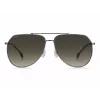 BOSS Man BOSS1447SKJ1G Óculos de sol retangulares - armação de acetato preta, lentes de policarbonato cinzentas, proteção UV400