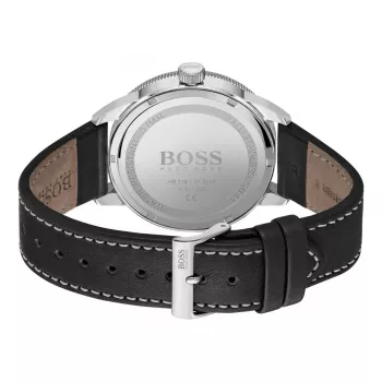 Relógio BOSS homem Grand Prix cronógrafo 1513898 44mm mostrador preto bracelete de pele