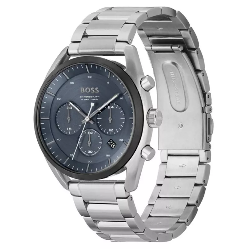Relógio cronógrafo de homem BOSS Skymaster 1514093 44mm aço inoxidável mostrador azul