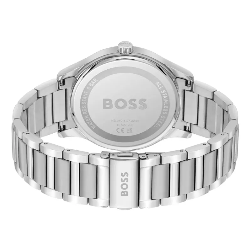 Relógio de homem BOSS 1513979 Pilot Edition 43mm mostrador azul pele castanha