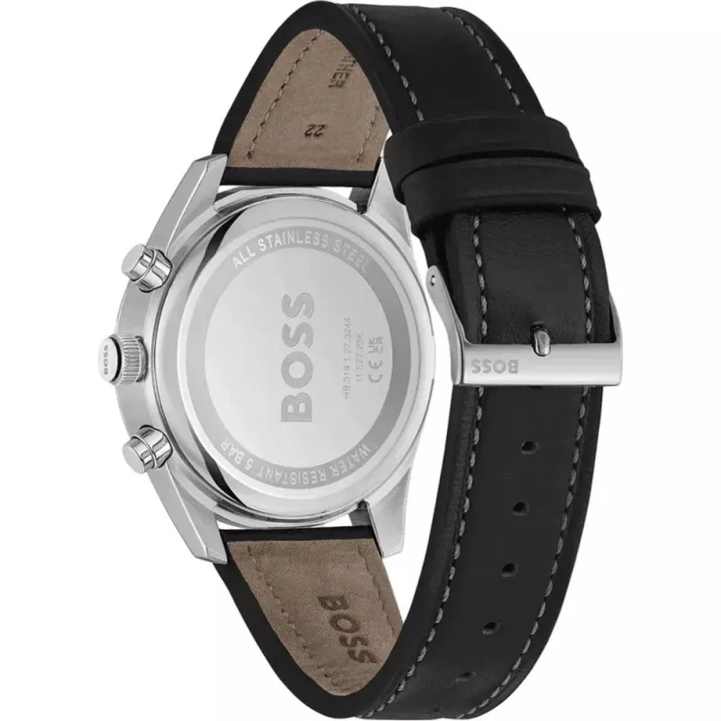 BOSS Relógio de homem 1514147 44mm Aço inoxidável Mostrador azul Cronógrafo