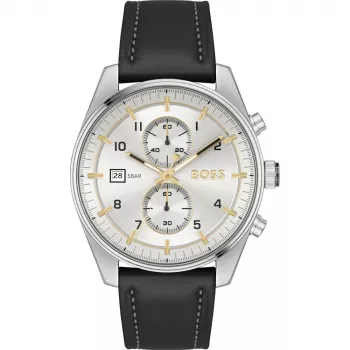 BOSS Relógio de homem 1514147 44mm Aço inoxidável Mostrador azul Cronógrafo