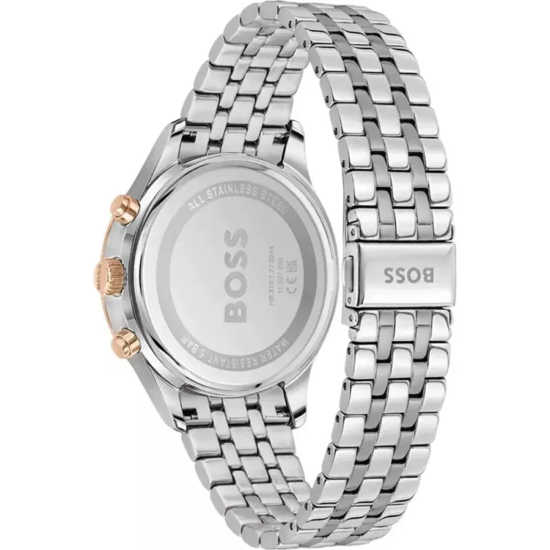 BOSS relógio de homem 1514158 42mm aço inoxidável mostrador azul bracelete de malha milanesa