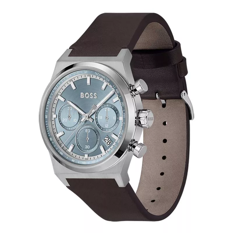 Relógio BOSS para homem 1514219 41mm aço inoxidável mostrador azul cronógrafo