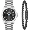 Relógio de homem BOSS 1570180 41mm caixa de aço inoxidável pulseira de pele preta analógico de quartzo