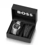 Relógio de homem BOSS 1570180 41mm caixa de aço inoxidável pulseira de pele preta analógico de quartzo