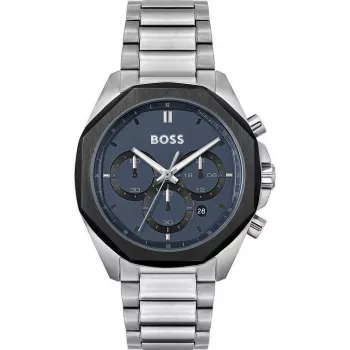 BOSS Skymaster cronógrafo de homem 1514015 43mm aço inoxidável mostrador azul