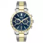 Relógio cronógrafo de quartzo de homem BOSS Skymaster 1514163 44mm mostrador azul malha de aço inoxidável
