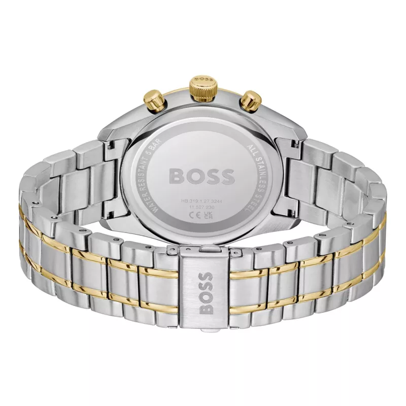 Relógio cronógrafo de quartzo de homem BOSS Velocity 1514227 44mm silicone preto