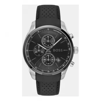 Relógio de homem BOSS 1514224 (44,5 mm) cronógrafo de quartzo mostrador azul bracelete de pele castanha