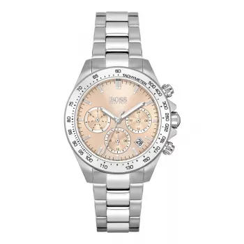 BOSS relógio de senhora analógico de quartzo 1502615 38mm bracelete de malha milanesa de aço inoxidável ouro rosa