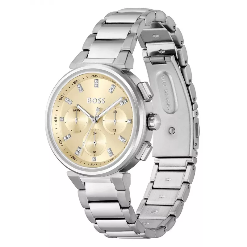 Relógio de mulher BOSS 1502676 quartzo 37 mm aço inoxidável prateado/ouro rosa