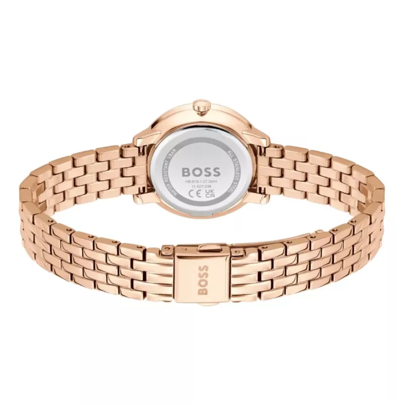 Relógio de mulher BOSS 1502820 Relógio de quartzo 28mm Malha de aço inoxidável Prateado