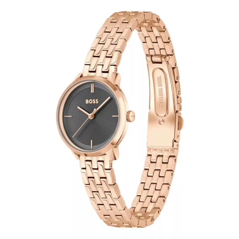 Relógio de mulher BOSS 1502820 Relógio de quartzo 28mm Malha de aço inoxidável Prateado