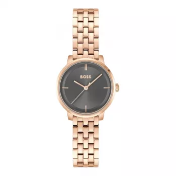 Relógio de mulher BOSS 1502820 Relógio de quartzo 28mm Malha de aço inoxidável Prateado