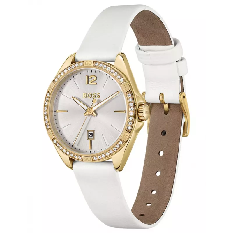 Relógio de mulher BOSS Purity 1502619 quartzo analógico 39mm prateado aço inoxidável mesh