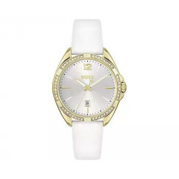 Relógio de mulher BOSS Purity 1502619 quartzo analógico 39mm prateado aço inoxidável mesh