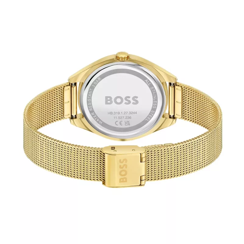 Relógio de quartzo de mulher BOSS Purity 1502669 37mm prateado aço inoxidável malha