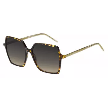 Óculos de sol de mulher BOSS BOSS1524SHJV quadrados armação de acetato havana lentes degradê cinzentas 57mm