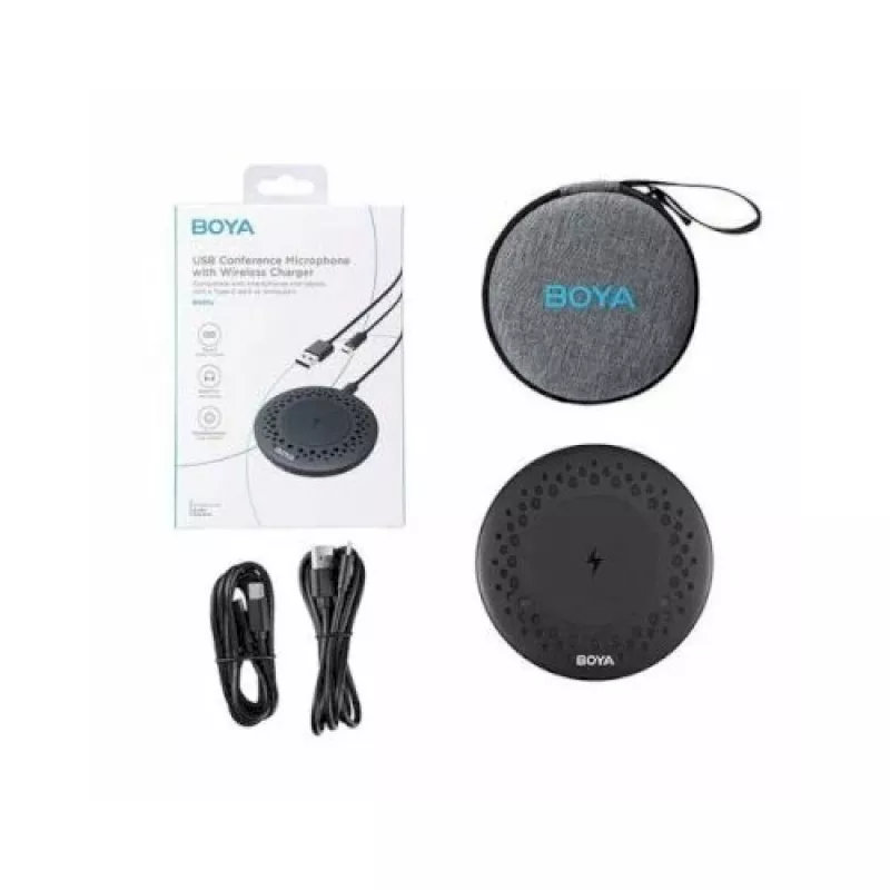 BOYA Blobby Microfone de conferência omnidirecional sem fios, preto