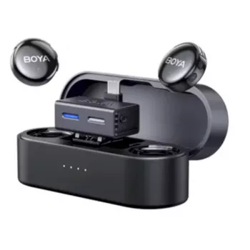 Sistema de microfone sem fios BOYA BOYALINK 3-02 2,4 GHz USB-C - preto