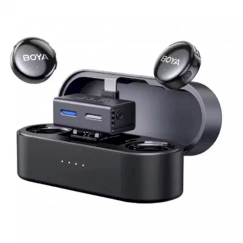 BOYA BOYALINK 3-02 sistema de microfone sem fios 2,4GHz USB-C - preto
