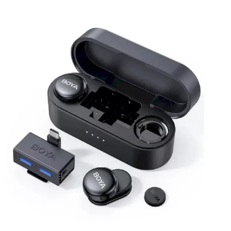 BOYA BOYALINK 3-02 sistema de microfone sem fios 2,4GHz USB-C - preto