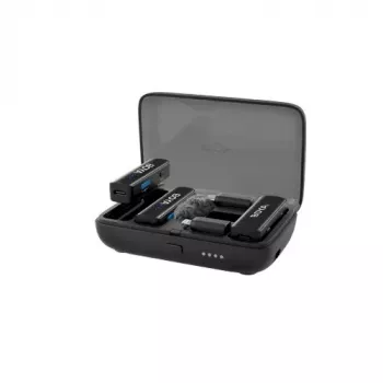 BOYA BOYALINK-TX sistema de microfone sem fios, 2,4 GHz, 1 recetor e 2 emissores, autonomia de bateria ultralonga, preto