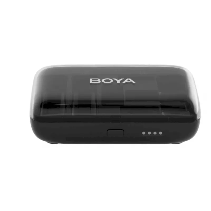 BOYA BOYALINK-TX sistema de microfone sem fios, 2,4 GHz, 1 recetor e 2 emissores, autonomia de bateria ultralonga, preto