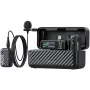BOYA BOYAMIC 2-01 Sistema de microfone sem fios e com fios 2,4 GHz, redução de ruído com IA com 2 recetores e 1 transmissor (USB-C) preto