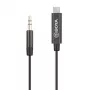 Cabo adaptador de áudio BOYA BY-K2 USB-C para 3,5 mm TRRS (20 cm, preto)