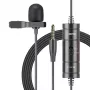 Microfone lavalier omnidirecional BOYA BY-M1S, conector de 3,5 mm, Preto