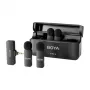 BOYA BY-V4 Sistema de Microfone Sem Fios 2,4GHz com 4 Transmissores e 1 Recetor (Conector de 3,5mm) Preto