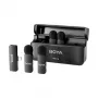 BOYA BY-V4D sistema de microfone sem fios com 4 transmissores e 1 recetor Lightning (preto)