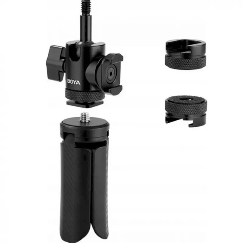 Tripé de secretária BOYA Desktop Stand 01 de 1/4 polegadas para microfone e câmara - preto